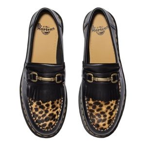 Dr. Martens Black and Leopard Loafers